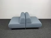 Grijs / Blauwe Bank Stof 72x80x80 cm