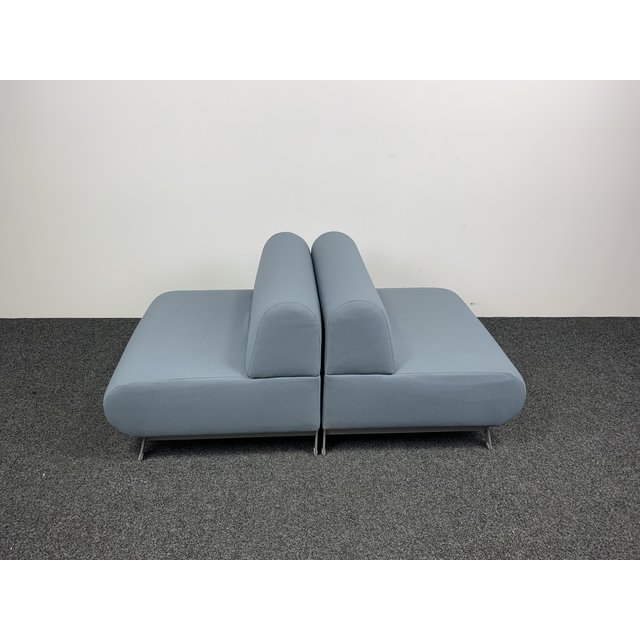 Stoffen Bank - Grijs / Blauw | 72 x 80 x 80 cm
