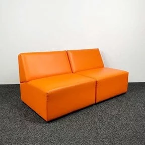 Ahrend Bank Oranje Leer - 80x80 cm