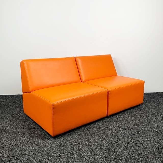 Ahrend Bank Oranje Leer - 80x80 cm