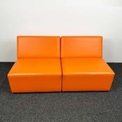 Ahrend Bank Oranje Leer - 80x80 cm