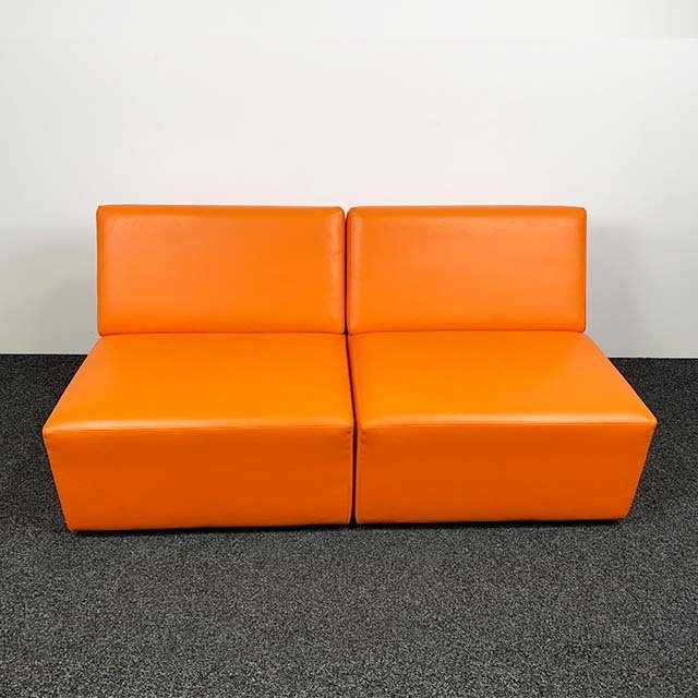 Ahrend Bank Oranje Leer - 80x80 cm