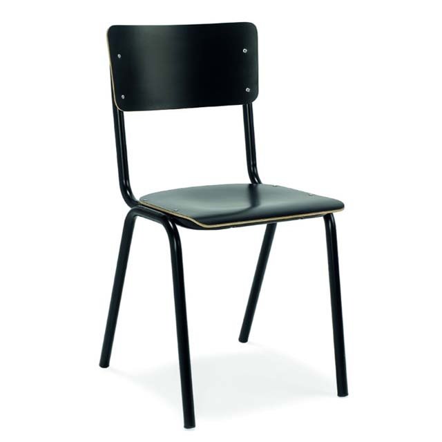 Zwart Houten Schoolstoel - Black Series
