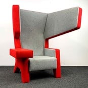 Prooff EarChair Fauteuil - Rood/Grijs