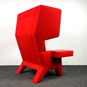 Prooff EarChair Fauteuil - Rood/Grijs