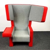 Prooff EarChair Fauteuil - Rood/Grijs