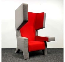 Prooff EarChair Fauteuil - Grijs/Rood