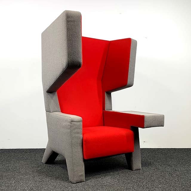 Prooff EarChair Fauteuil - Grijs/Rood