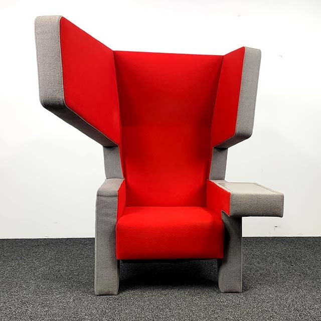 Prooff EarChair Fauteuil - Grijs/Rood