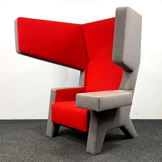 Prooff EarChair Fauteuil - Grijs/Rood