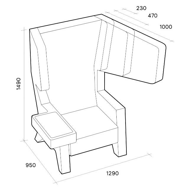 Prooff EarChair Fauteuil - Grijs/Rood