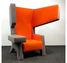 Prooff EarChair Fauteuil - Grijs/Oranje
