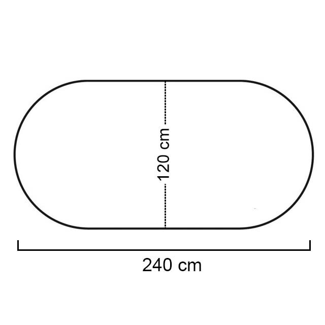 Vergaderblad Ovaal - 240 x 120 cm | Diverse Kleuren