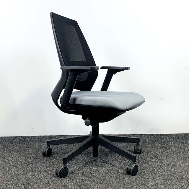 Bureaustoel Netwave Rug Grijze Stof Bureaustoel Netwave Rug Grijze Stof