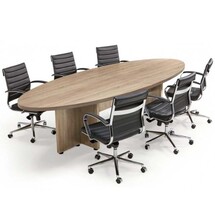 Vergadertafel Manager Ovaal 320 x 120 cm - Midden Eiken