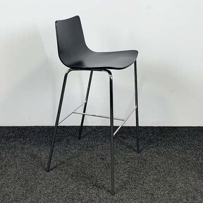 Barkruk Zwart - Houten Zitting