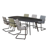 Vergadertafel Realis Deens Ovaal 240x120 cm