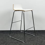 Barkruk Sebastian - Houten Witte Zitting