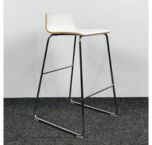 Barkruk Sebastian - Houten Witte Zitting