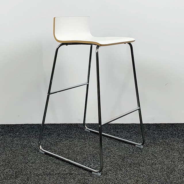 Barkruk Sebastian - Houten Witte Zitting