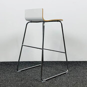 Barkruk Sebastian - Houten Witte Zitting