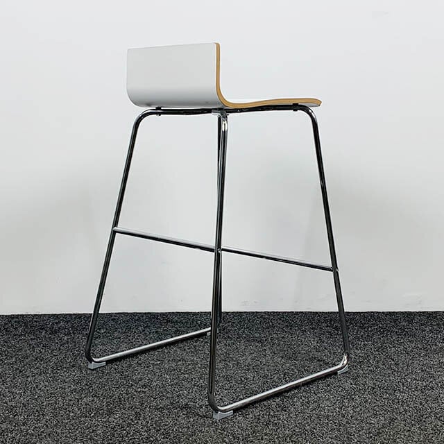 Barkruk Sebastian - Houten Witte Zitting