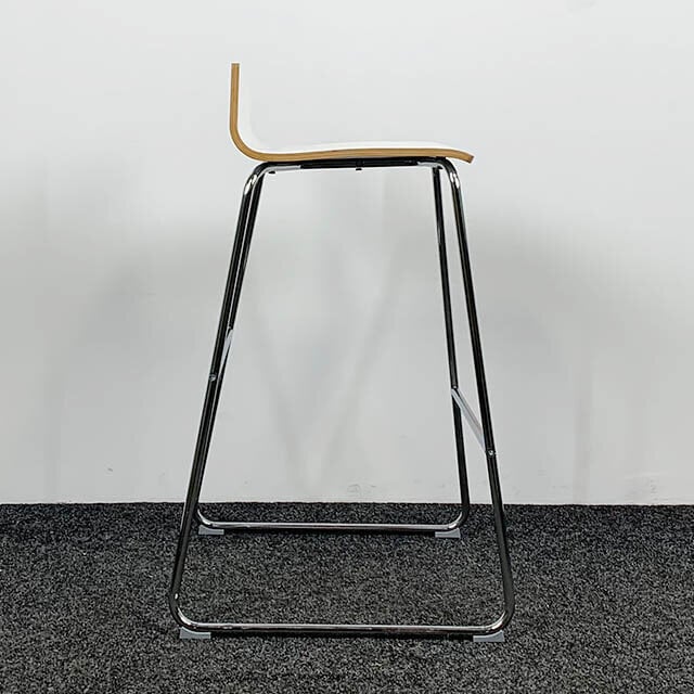 Barkruk Sebastian - Houten Witte Zitting