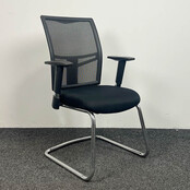 Vergaderstoel Exclusive | Zwart - Chroom Slede Onderstel