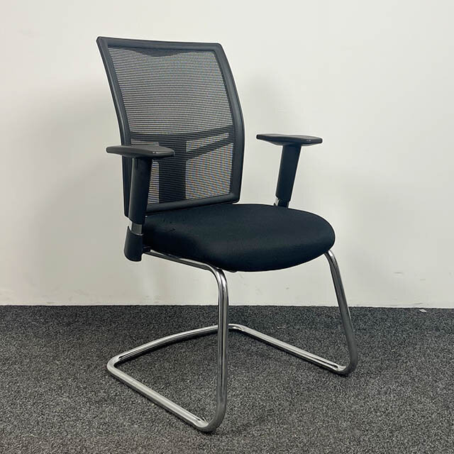 Vergaderstoel Exclusive | Zwart - Chroom Slede Onderstel