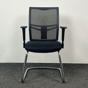 Vergaderstoel Exclusive | Zwart - Chroom Slede Onderstel