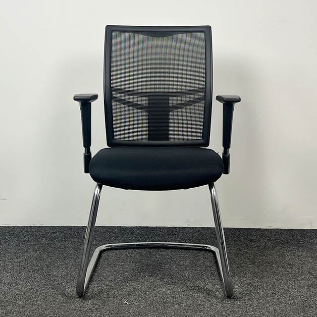 Vergaderstoel Exclusive | Zwart - Chroom Slede Onderstel