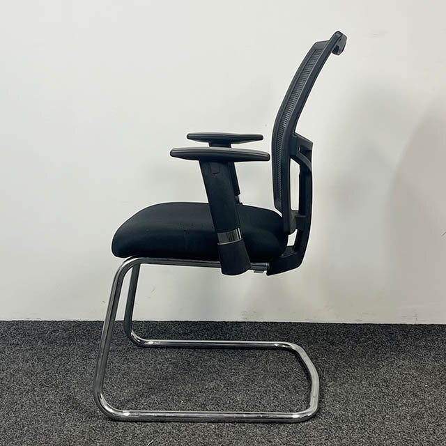 Vergaderstoel Exclusive | Zwart - Chroom Slede Onderstel