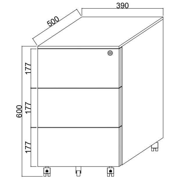 Ladeblok Premium - 3 Gelijke Laden | Diverse Kleuren