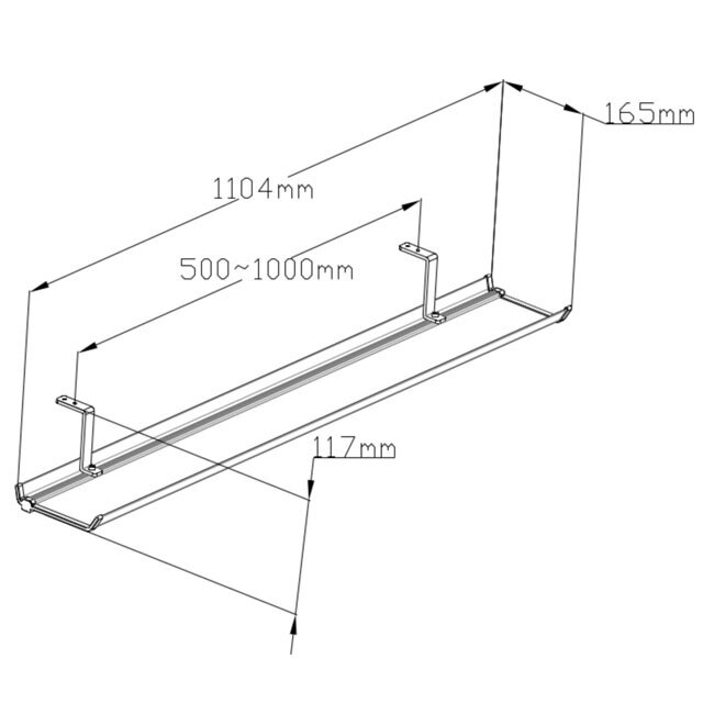 Kabelgoot XL - 110 cm |  Zwart / Wit Kabelgoot XL - 110 cm |  Zwart / Wit