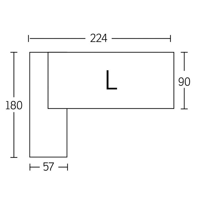 Directie Hoekbureau Cube-serie - 224 x 180 cm