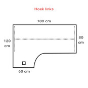 Hoekbureau Wingwork 180x120 cm - Links