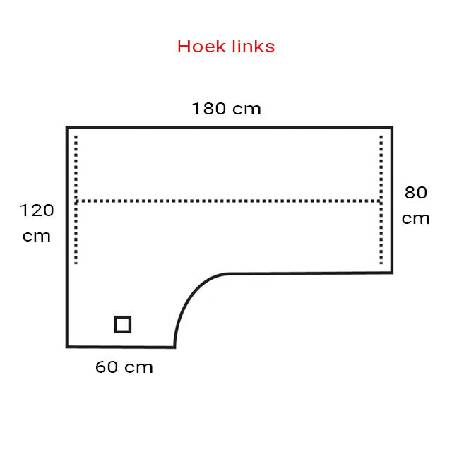 Hoekbureau Wingwork 180x120 cm - Links