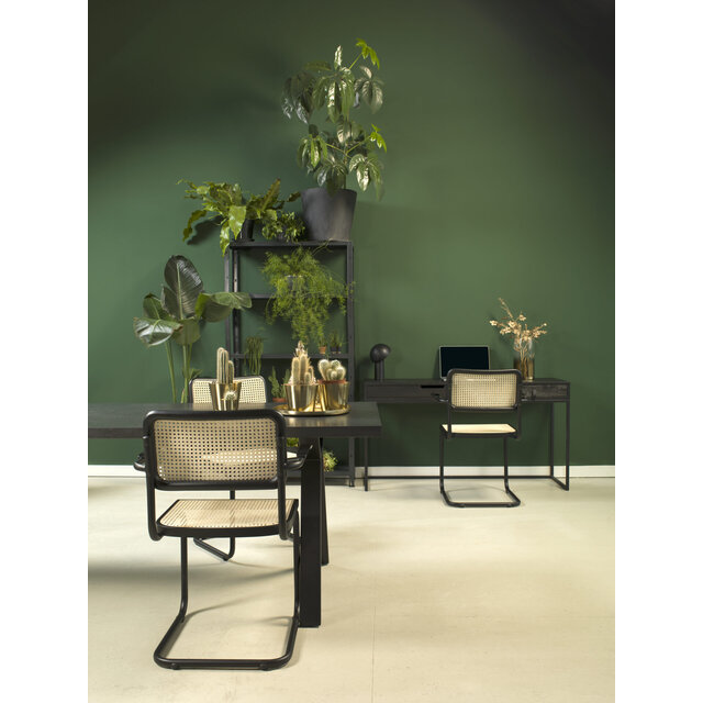 LK 02 Francesca Stoel Walnoot met Zwart Frame LK 02 Francesca Stoel Walnoot met Zwart Frame