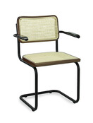 LK 02 Francesca Stoel + Armleggers Walnoot met Zwart Frame