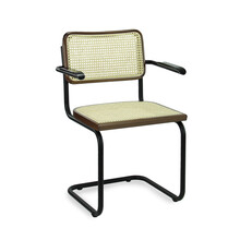 LK 02 Francesca Stoel + Armleggers Walnoot met Zwart Frame