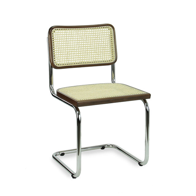 LK 03 Francesca Stoel Walnoot met Chroom Frame