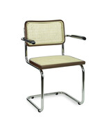 LK 03 Francesca Stoel + Armleggers Walnoot met Chroom Frame