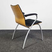 Vergaderstoel Zwart Wood - Grijs Onderstel