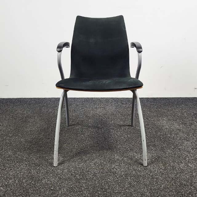 Vergaderstoel Zwart Wood - Grijs Onderstel