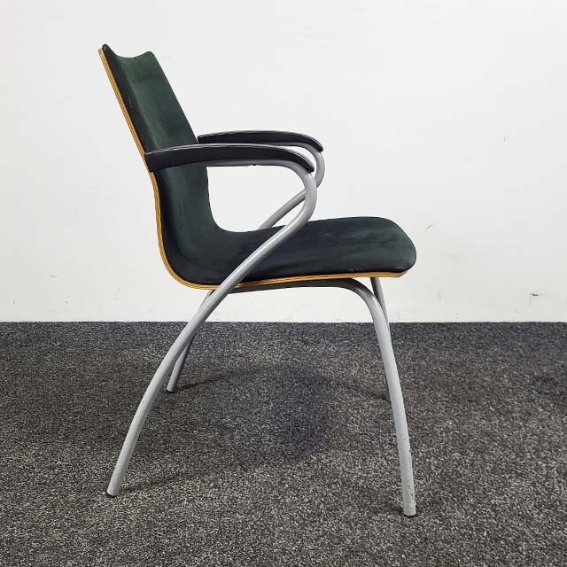 Vergaderstoel Zwart Wood - Grijs Onderstel