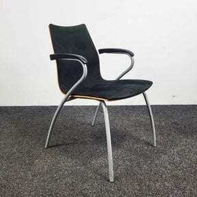Vergaderstoel Zwart Wood - Grijs Onderstel