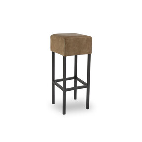 Retro Barkruk Cubes Cognac - Zwart Frame