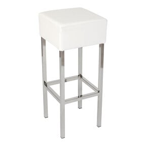 Barkruk Cubes Wit - Chroom Frame