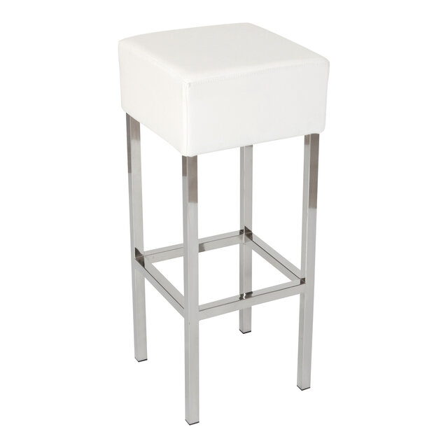 Barkruk Cubes Wit - Chroom Frame