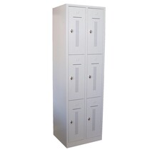 Lockerkast 6 Deurs Geperforeerd 195x60x50 cm Grijs